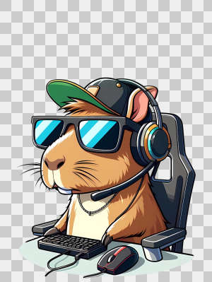 capibara en la oficina de callcenter
