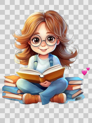 dibujo cartoon de jovencita estudiante