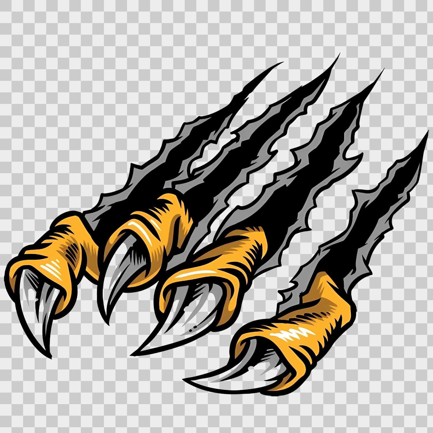 dibujo de garras de aguila rasgando papel