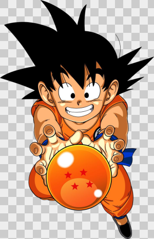 goku pequeño con la esfera del dragon