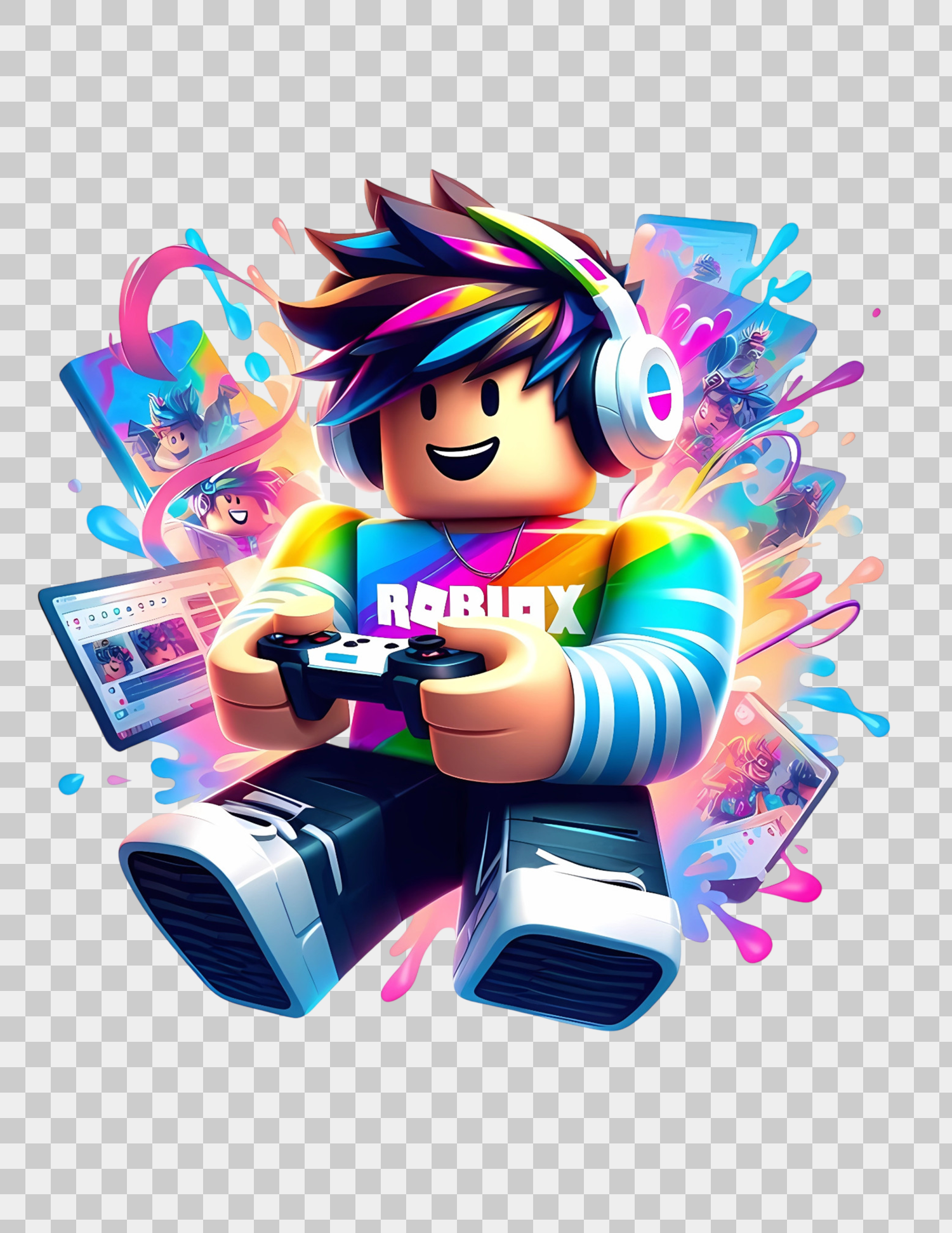 roblox gamer personaje colorido
