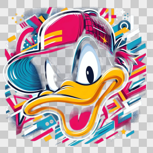 cara de pato donald colorido con gorra