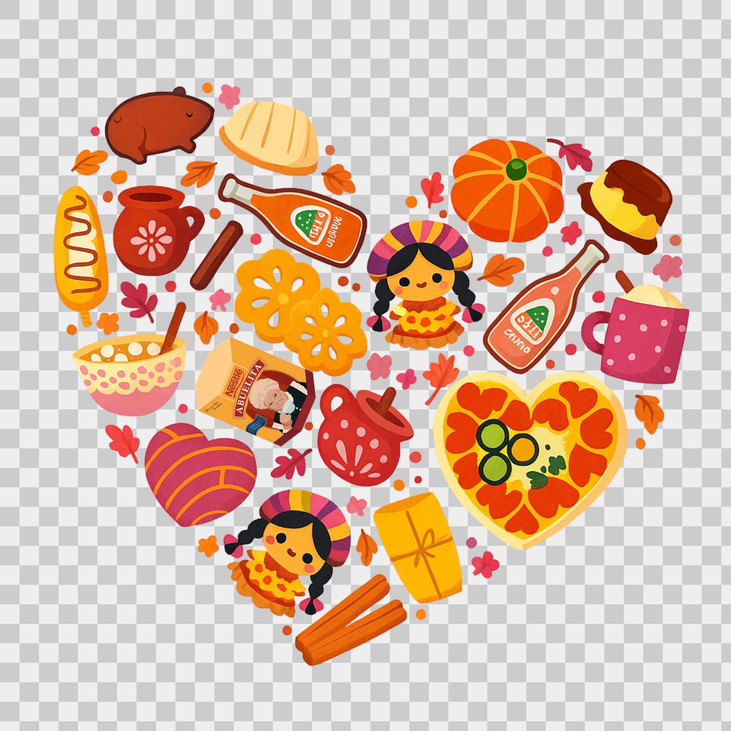 corazon mexicano con cosas características