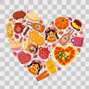 corazon mexicano con cosas características