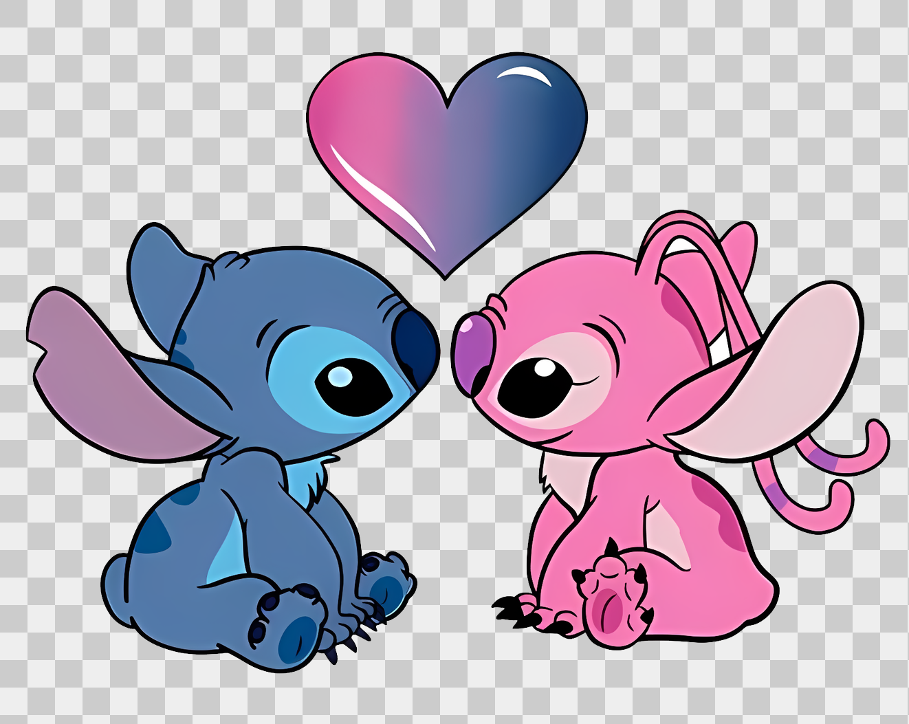 Angela y Stitch Enamorados