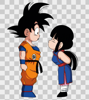 Goku y Milk su esposa frente a frente